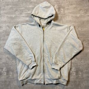 Vintage 80s Gray Carhartt Thermal Lined Heavyweight Zip Up Hoodie Size 2XL